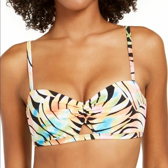 SUNDAZED PARADISE PALM Printed Becky Bra Sized Bikini Swim Top - Picture 1 of 4